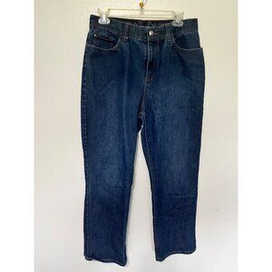 Christopher & Banks Jeans Dark Blue Wash Elastic lined waist Womans 12S